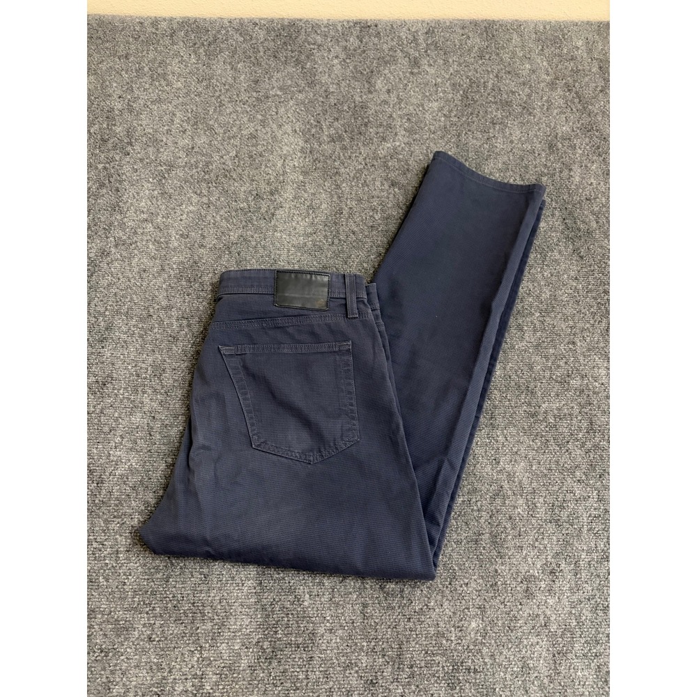 AG Adriano Goldschmied Everett Slim Straight Pants Navy Blue 35x32 Textured